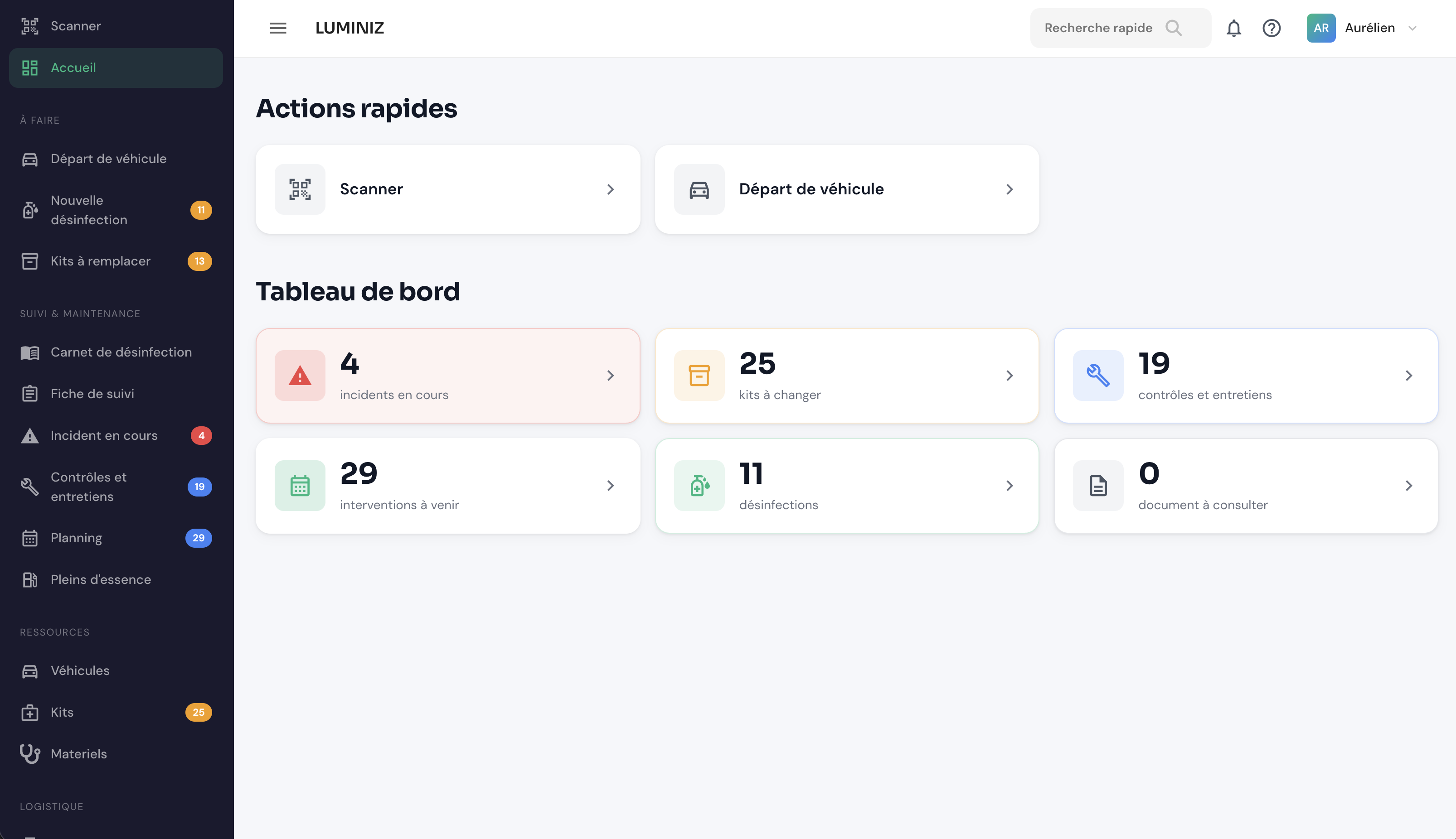 Luminiz Dashboard